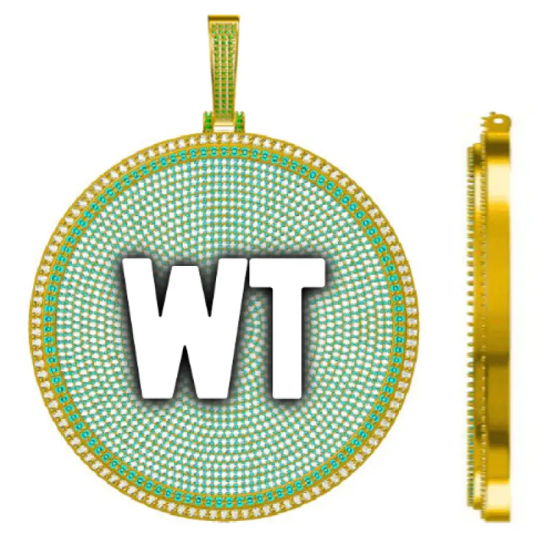 CUSTOM LETTER NECKLACE 3D BIG DISC made by The GUU Shop