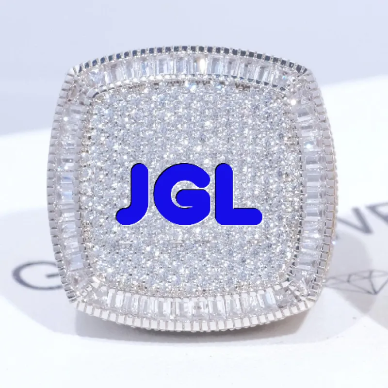 CUSTOM LETTER 3D ICED RING sold by The GUU Shop