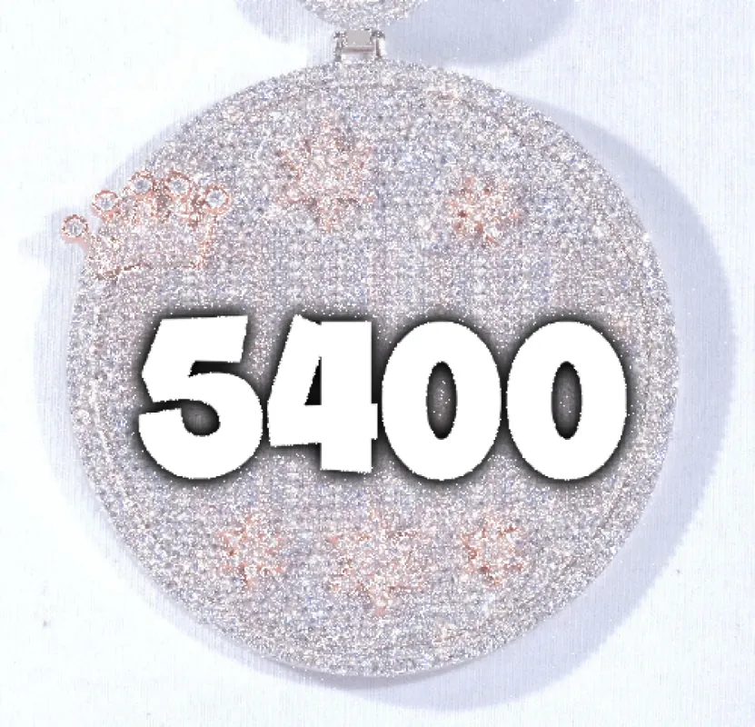 CUSTOM LETTER NECKLACE 3D BIG CROWN DISC sold by The GUU Shop