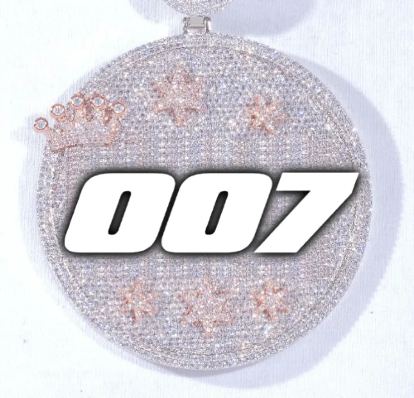 CUSTOM LETTER NECKLACE 3D BIG CROWN DISC sold by The GUU Shop