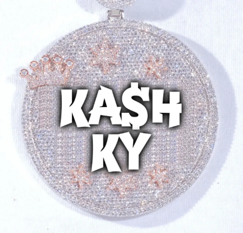 CUSTOM LETTER NECKLACE 3D BIG CROWN DISC sold by The GUU Shop