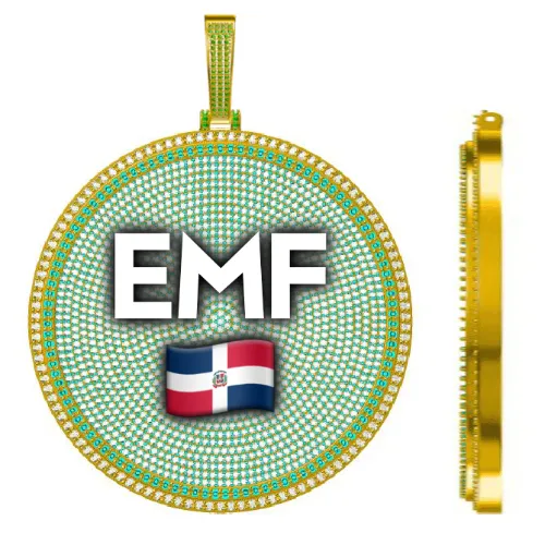 CUSTOM LETTER NECKLACE 3D BIG DISC sold by The GUU Shop