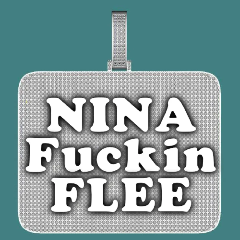 CUSTOM LETTER NECKLACE 3D BIG SQUARE sold by The GUU Shop