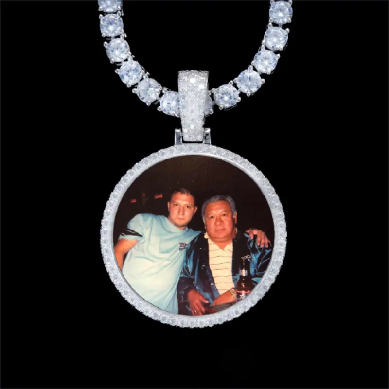 925S & VVS Moissanite 3D Circle Custom Picture Pendant sold by The GUU Shop