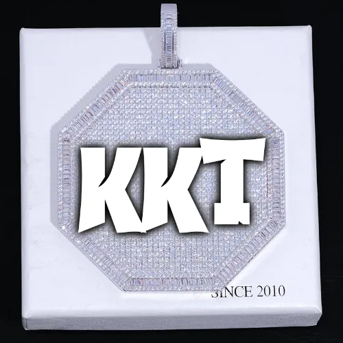 CUSTOM LETTER NECKLACE 3D BIG OCTAGON sold by The GUU Shop