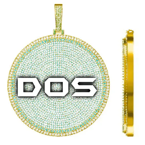 CUSTOM LETTER NECKLACE 3D BIG DISC sold by The GUU Shop