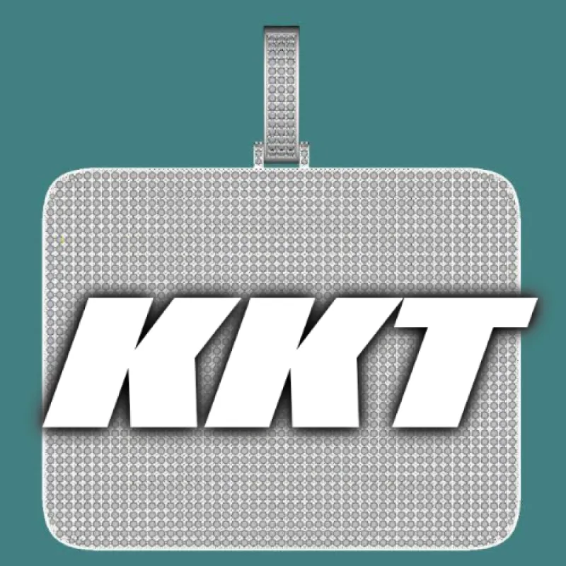 CUSTOM LETTER NECKLACE 3D BIG SQUARE sold by The GUU Shop