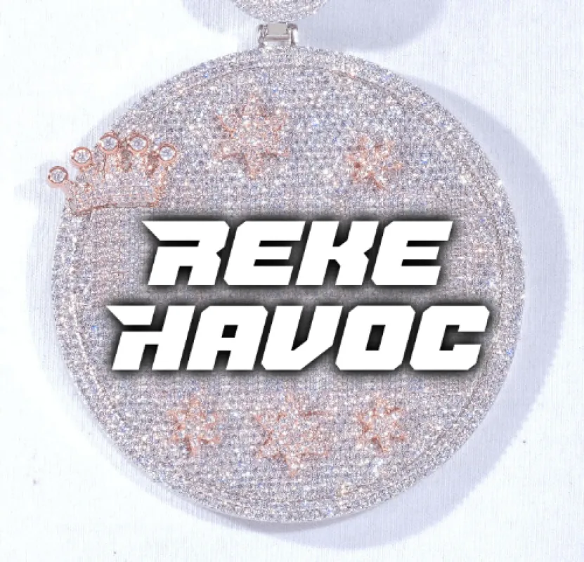 CUSTOM LETTER NECKLACE 3D BIG CROWN DISC sold by The GUU Shop