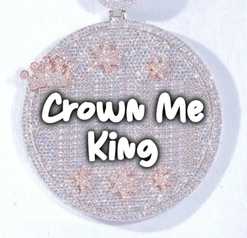 CUSTOM LETTER NECKLACE 3D BIG CROWN DISC sold by The GUU Shop