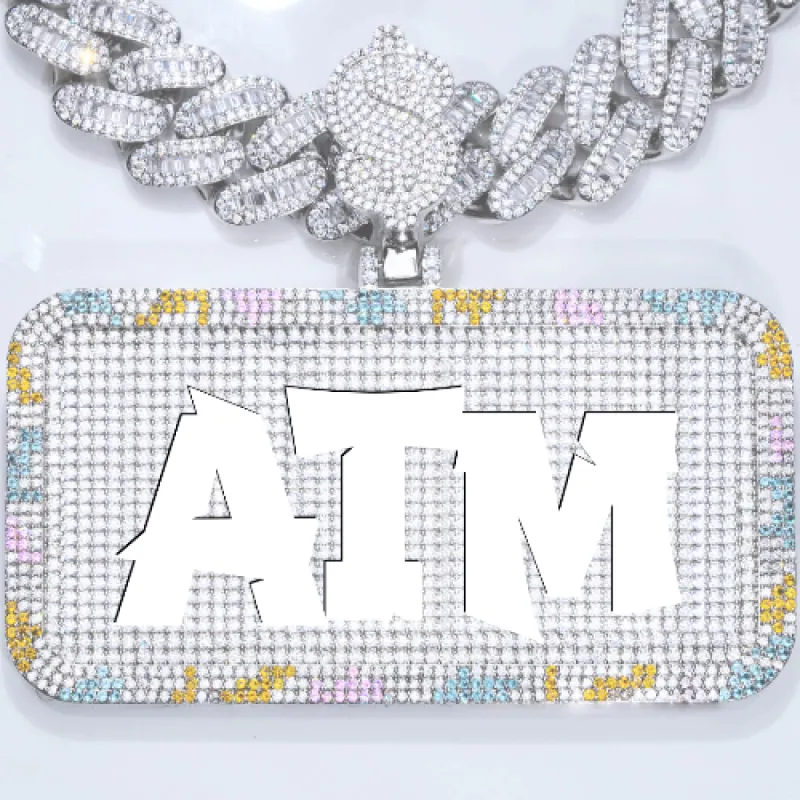 CUSTOM LETTER NECKLACE 3D COLORFUL SQUARE sold by The GUU Shop