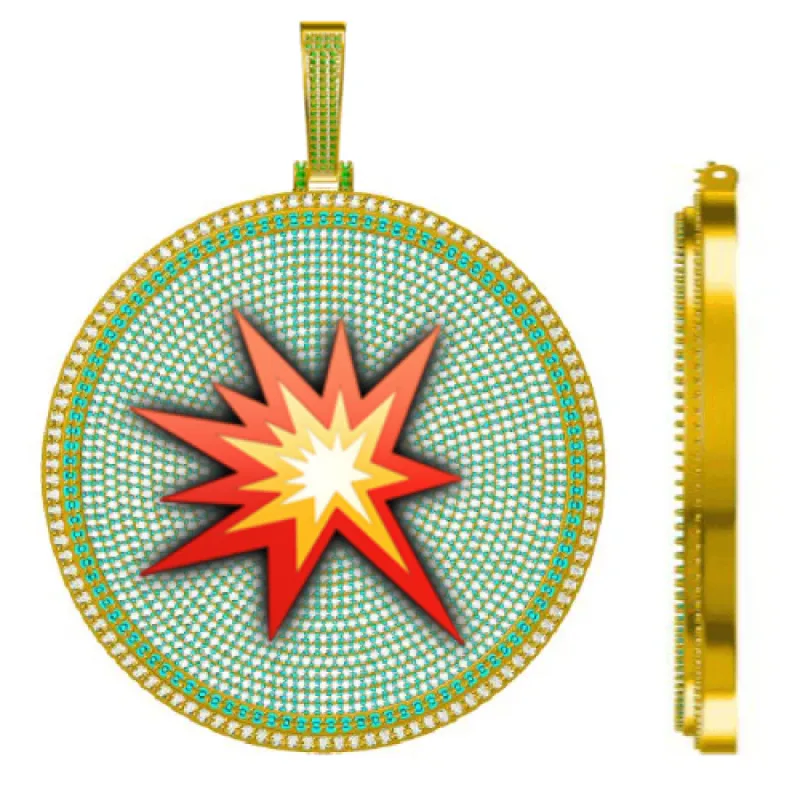 CUSTOM LETTER NECKLACE 3D BIG DISC sold by The GUU Shop