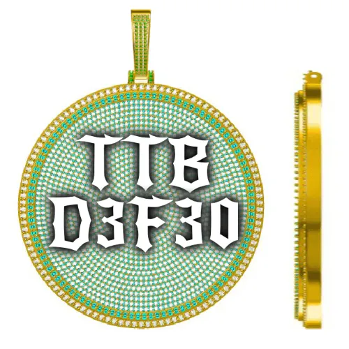 CUSTOM LETTER NECKLACE 3D BIG DISC sold by The GUU Shop