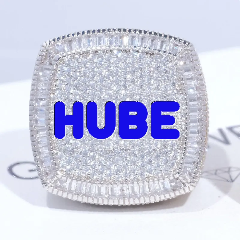 CUSTOM LETTER 3D ICED RING sold by The GUU Shop