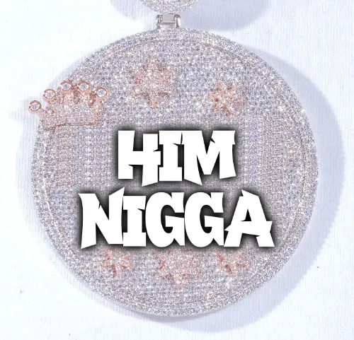 CUSTOM LETTER NECKLACE 3D BIG CROWN DISC sold by The GUU Shop