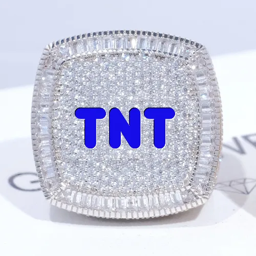 CUSTOM LETTER 3D ICED RING sold by The GUU Shop