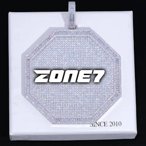 CUSTOM LETTER NECKLACE 3D BIG OCTAGON sold by The GUU Shop