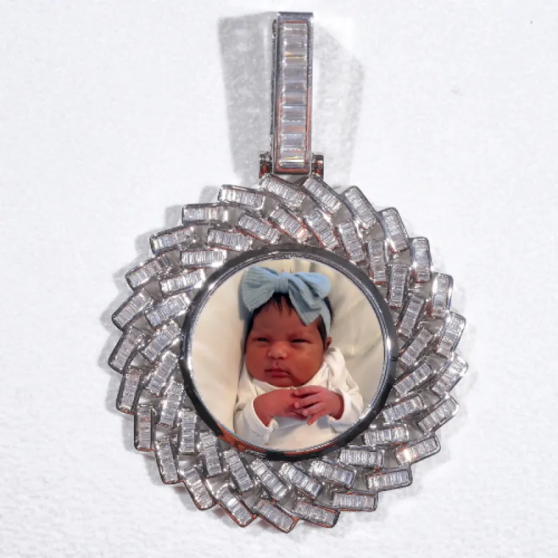 Large 3D Baguette Custom Picture Pendant sold by The GUU Shop