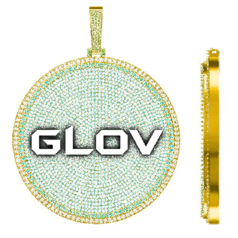 CUSTOM LETTER NECKLACE 3D BIG DISC sold by The GUU Shop