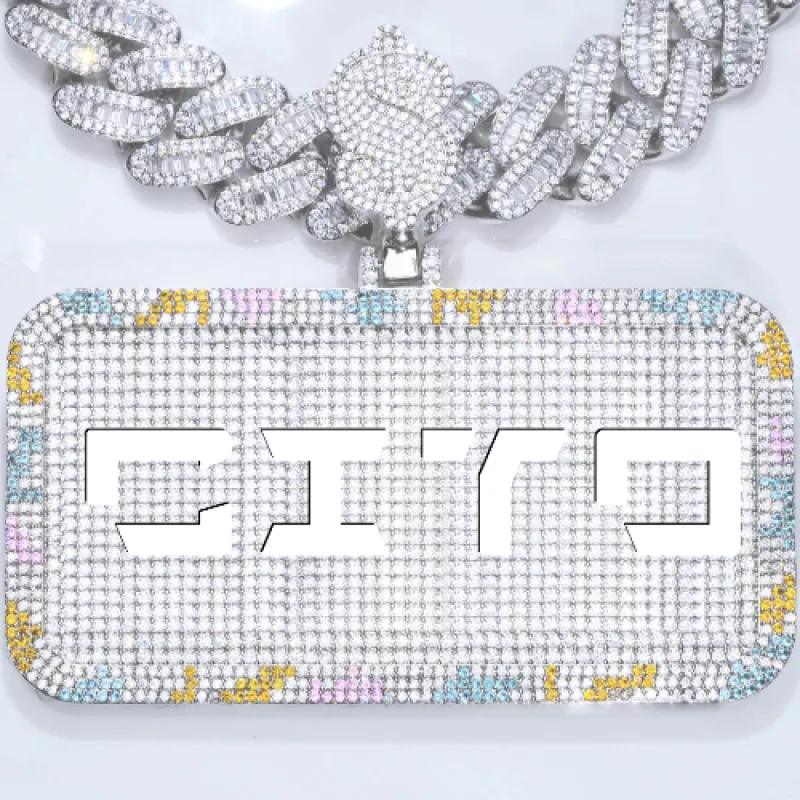 CUSTOM LETTER NECKLACE 3D COLORFUL SQUARE sold by The GUU Shop