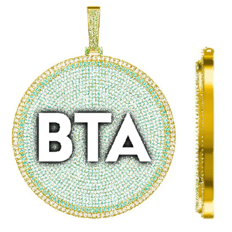 CUSTOM LETTER NECKLACE 3D BIG DISC sold by The GUU Shop