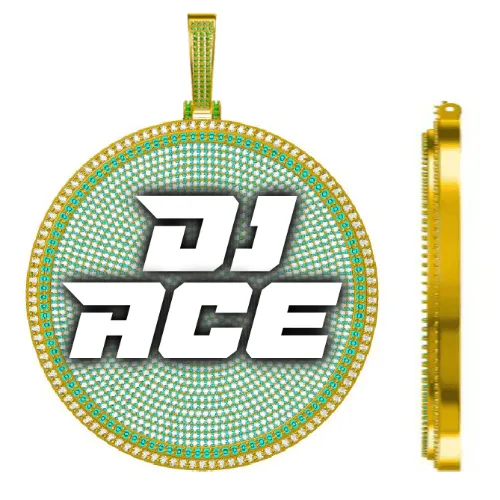 CUSTOM LETTER NECKLACE 3D BIG DISC sold by The GUU Shop