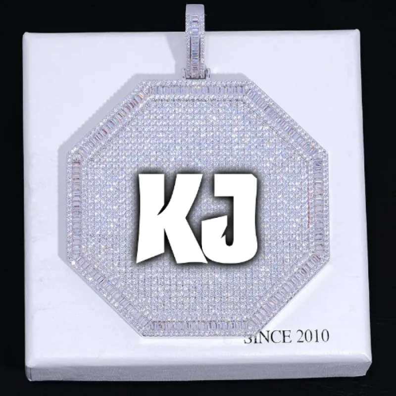 CUSTOM LETTER NECKLACE 3D BIG OCTAGON sold by The GUU Shop