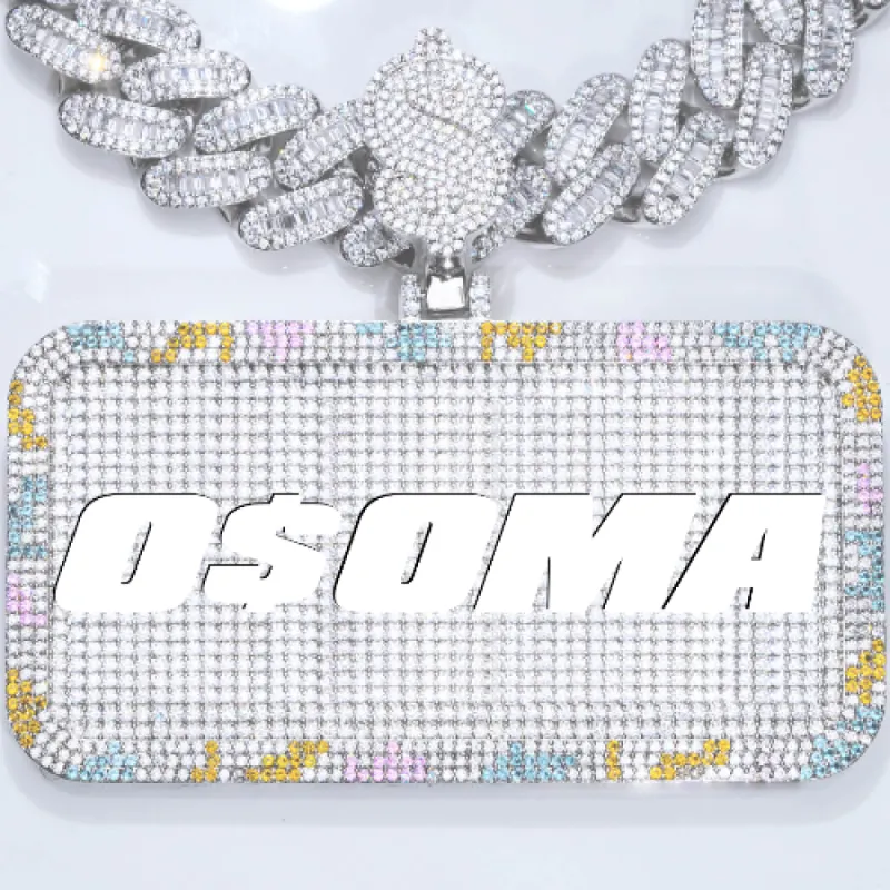 CUSTOM LETTER NECKLACE 3D COLORFUL SQUARE sold by The GUU Shop