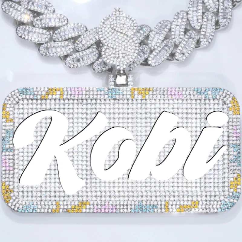 CUSTOM LETTER NECKLACE 3D COLORFUL SQUARE sold by The GUU Shop