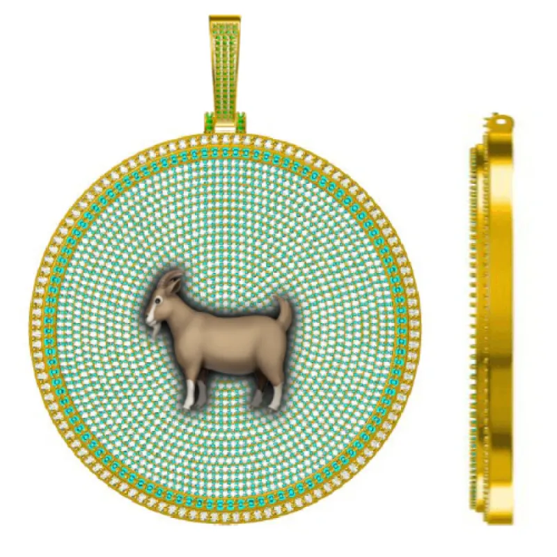 CUSTOM LETTER NECKLACE 3D BIG DISC sold by The GUU Shop