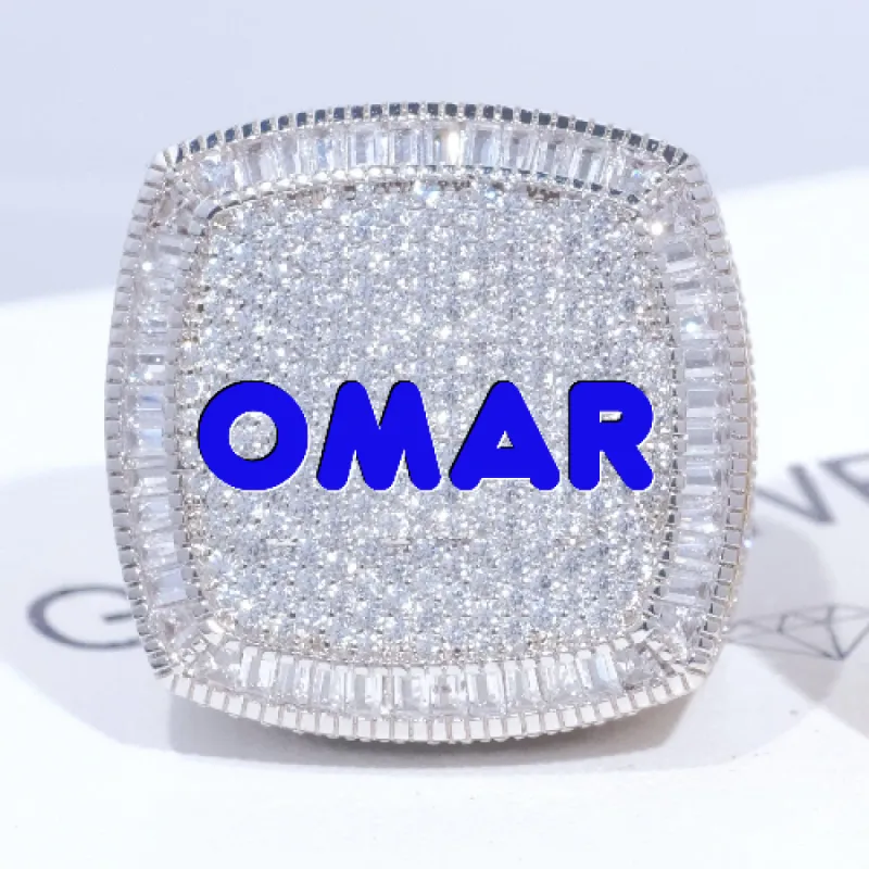 CUSTOM LETTER 3D ICED RING sold by The GUU Shop