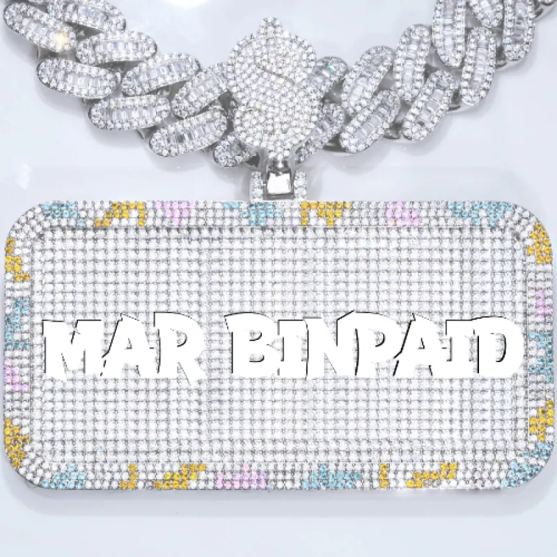 CUSTOM LETTER NECKLACE 3D COLORFUL SQUARE sold by The GUU Shop