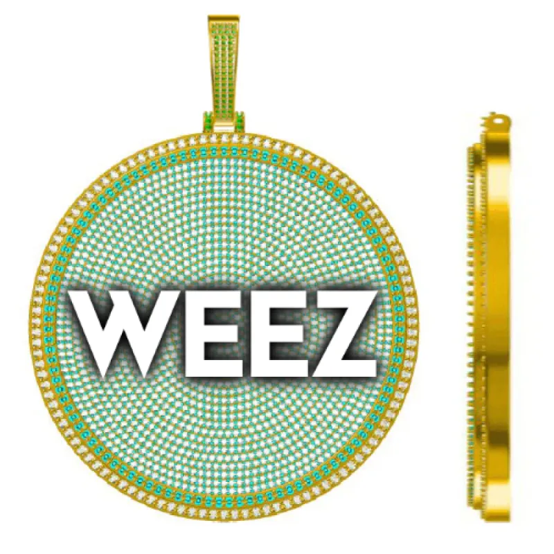 CUSTOM LETTER NECKLACE 3D BIG DISC sold by The GUU Shop