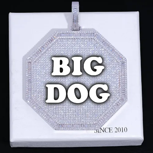 CUSTOM LETTER NECKLACE 3D BIG OCTAGON sold by The GUU Shop