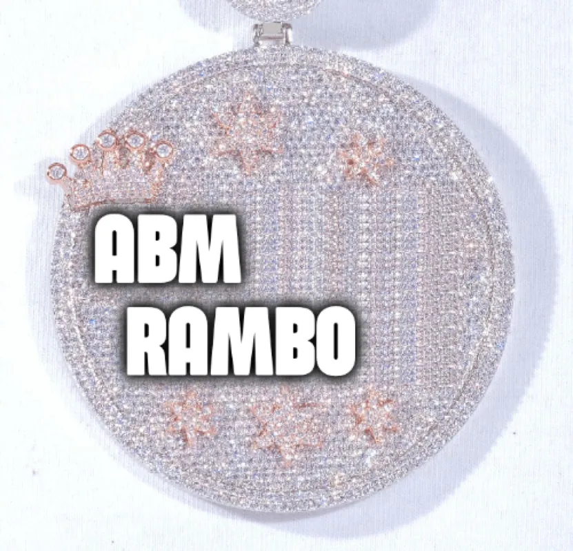 CUSTOM LETTER NECKLACE 3D BIG CROWN DISC sold by The GUU Shop