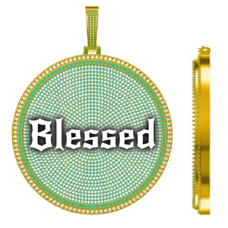 CUSTOM LETTER NECKLACE 3D BIG DISC sold by The GUU Shop