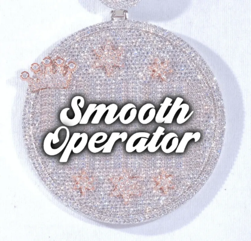 CUSTOM LETTER NECKLACE 3D BIG CROWN DISC sold by The GUU Shop