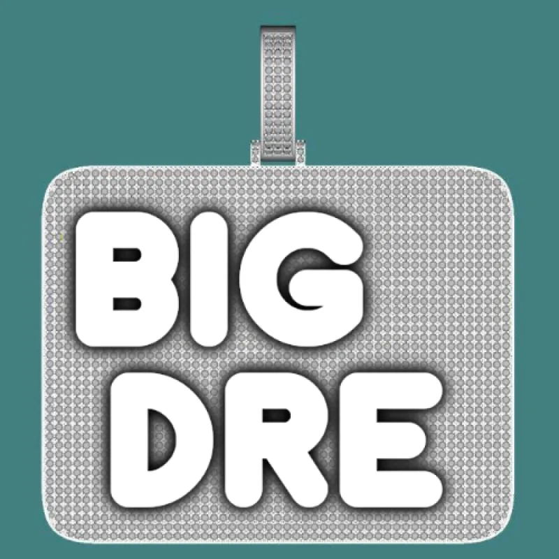 CUSTOM LETTER NECKLACE 3D BIG SQUARE sold by The GUU Shop