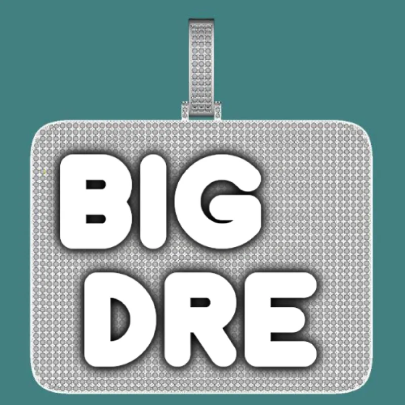 CUSTOM LETTER NECKLACE 3D BIG SQUARE sold by The GUU Shop