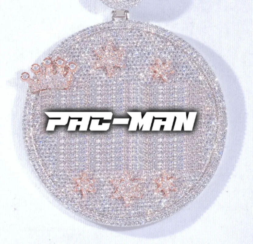 CUSTOM LETTER NECKLACE 3D BIG CROWN DISC sold by The GUU Shop