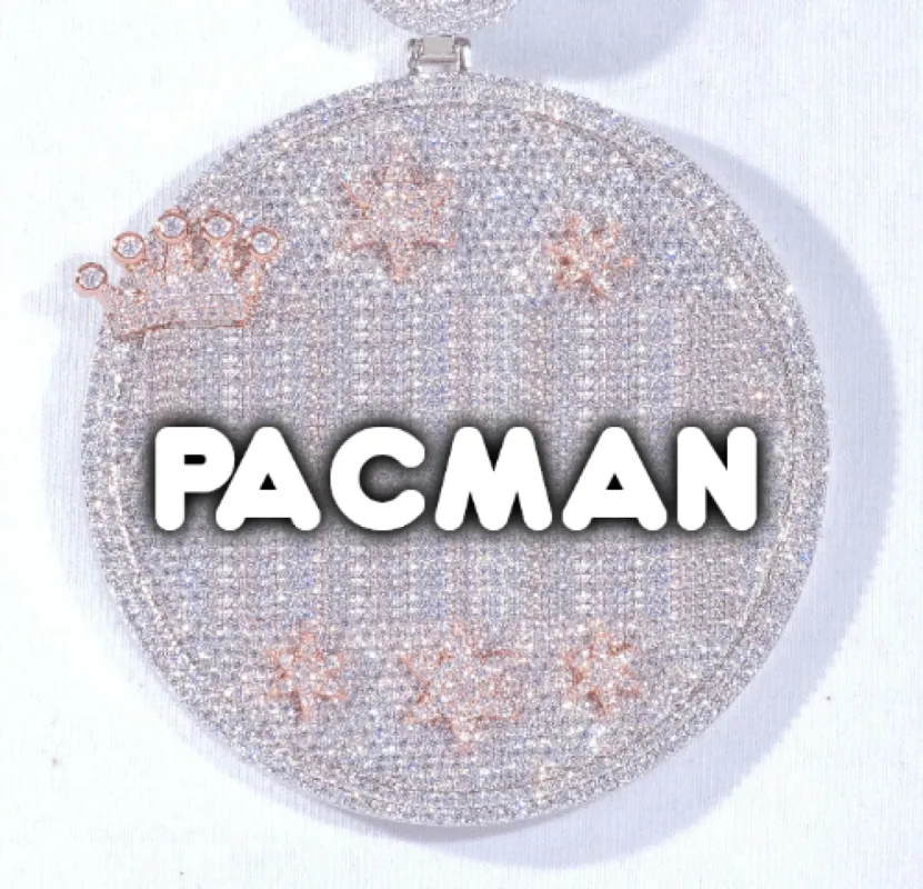 CUSTOM LETTER NECKLACE 3D BIG CROWN DISC sold by The GUU Shop