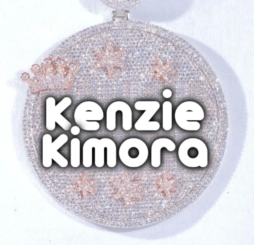 CUSTOM LETTER NECKLACE 3D BIG CROWN DISC sold by The GUU Shop