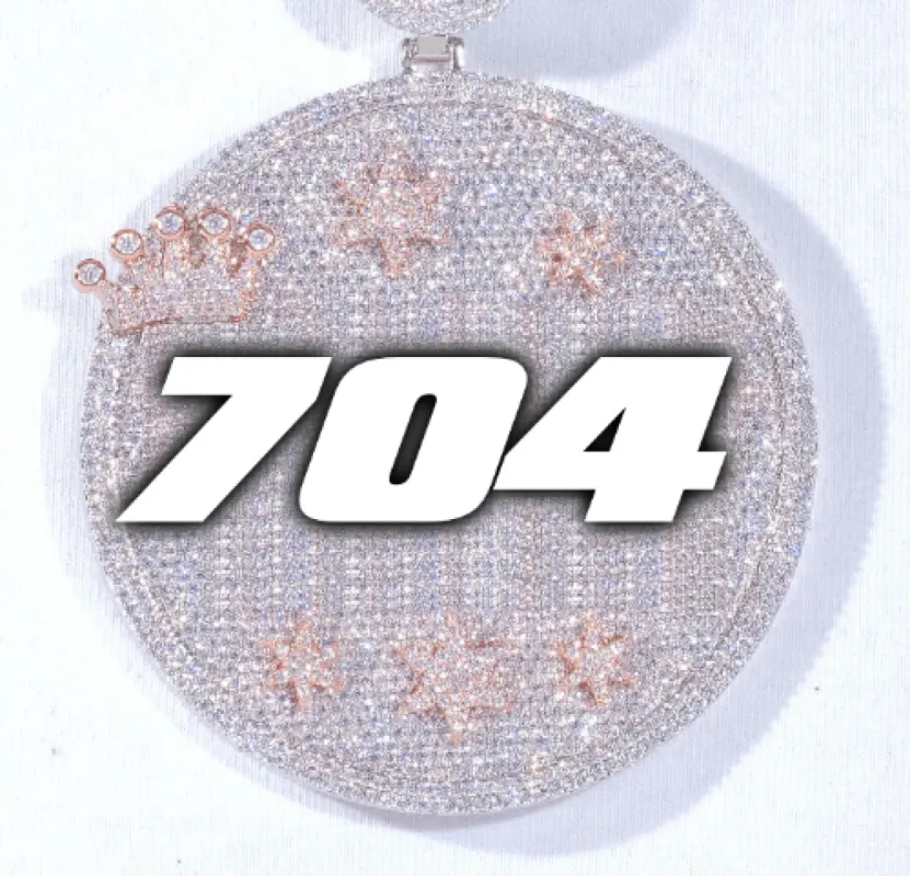 CUSTOM LETTER NECKLACE 3D BIG CROWN DISC sold by The GUU Shop