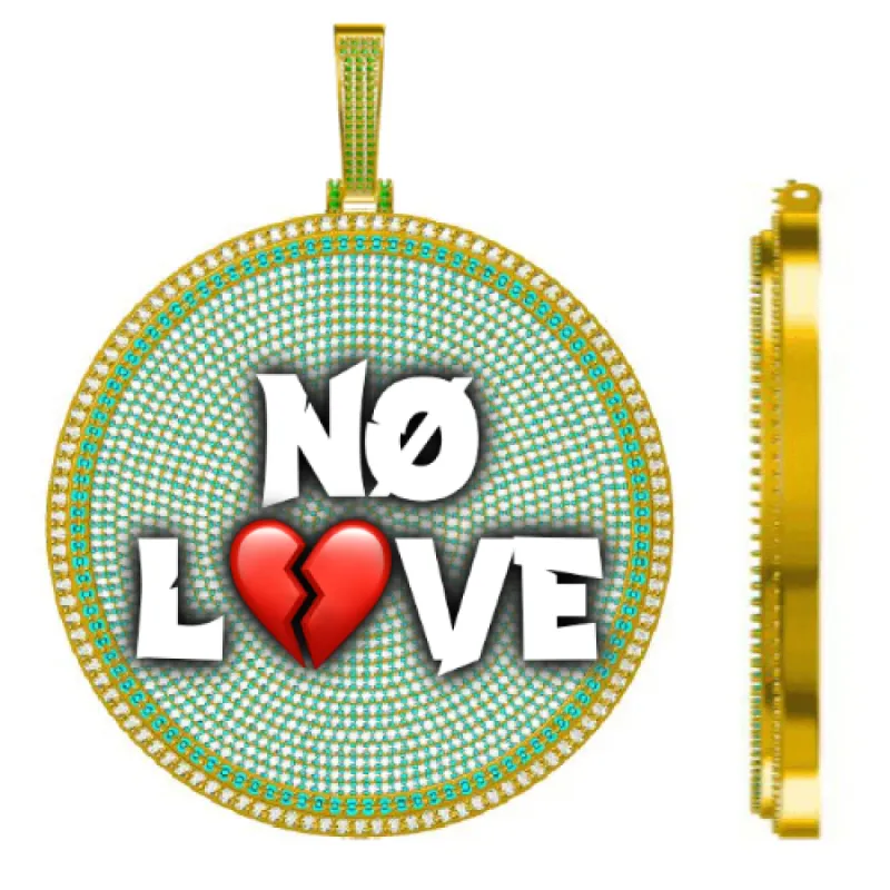 CUSTOM LETTER NECKLACE 3D BIG DISC sold by The GUU Shop