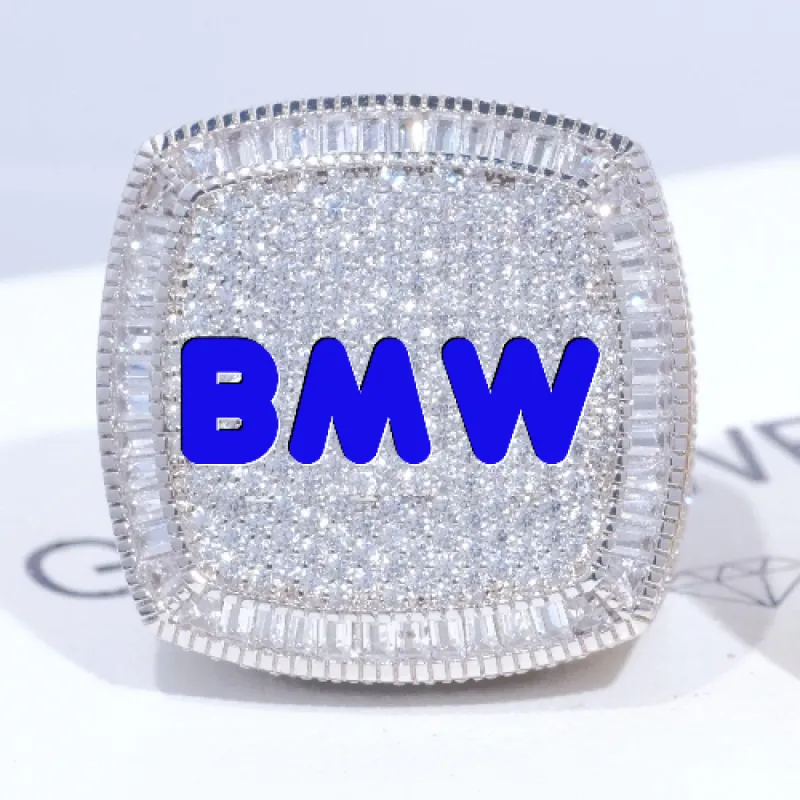 CUSTOM LETTER 3D ICED RING sold by The GUU Shop