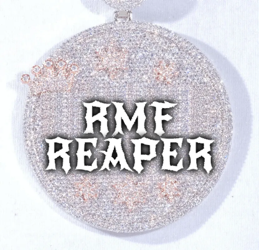 CUSTOM LETTER NECKLACE 3D BIG CROWN DISC sold by The GUU Shop