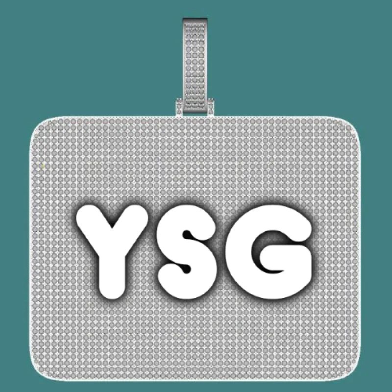 CUSTOM LETTER NECKLACE 3D BIG SQUARE sold by The GUU Shop