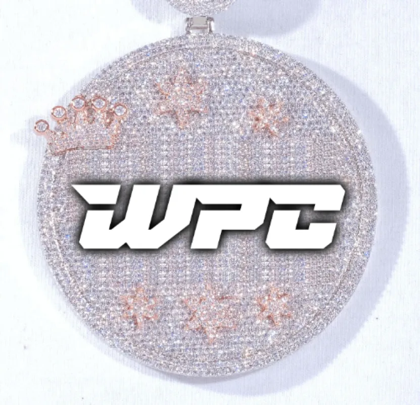 CUSTOM LETTER NECKLACE 3D BIG CROWN DISC sold by The GUU Shop