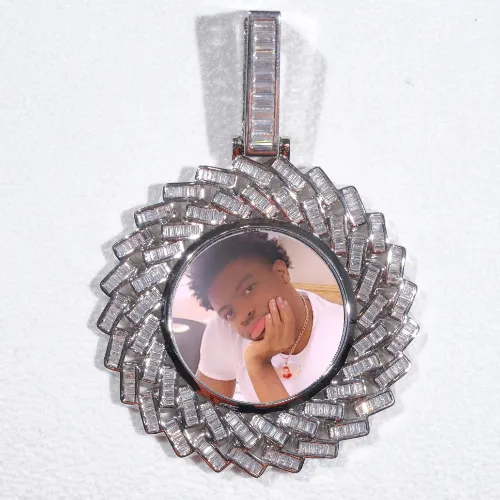 Large 3D Baguette Custom Picture Pendant sold by The GUU Shop