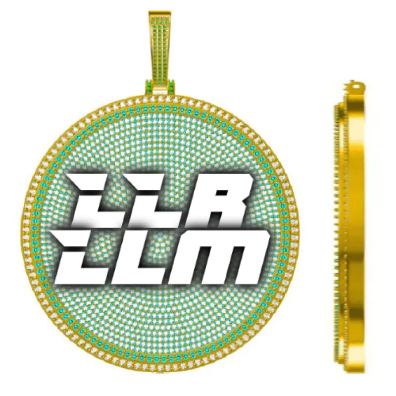 CUSTOM LETTER NECKLACE 3D BIG DISC sold by The GUU Shop