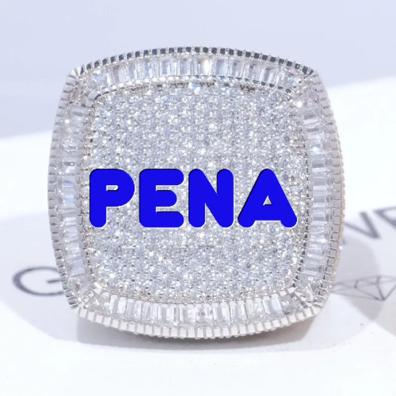 CUSTOM LETTER 3D ICED RING sold by The GUU Shop